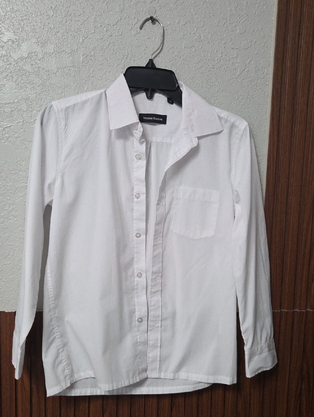 Kids' White Long-Sleeve Dress Shirt